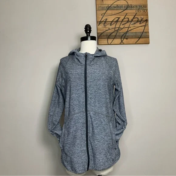 Athleta Pacifica Baja UPF Lightweight Jacket Grey Black Zipper Women’s Size M - Picture 2 of 16